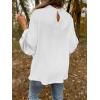 imageSHEWIN Womens Blouses Dressy Casual Smocked Tops Crew Neck Chiffon Long Sleeve Shirts Spring Outfits 2025White