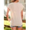imageSHEWIN Womens Shirts Casual Crewneck Cap Sleeve T Shirt Cute Summer Tops Loose Knitted BlousesBeige