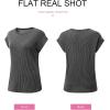 imageSHEWIN Womens Shirts Casual Crewneck Cap Sleeve T Shirt Cute Summer Tops Loose Knitted BlousesDark Grey