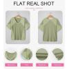 imageSHEWIN Womens Shirts Waffle Knit Tops Short Sleeve V Neck T Shirts Spring Tops for WomenMeadow Mist Green
