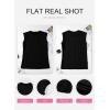 imageSHEWIN Womens Summer Tops Casual Crewneck Cap Sleeve Shirts Lightweight Crochet Knit Texture Tank Top BlousesBlack