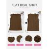 imageSHEWIN Womens Summer Tops Casual Crewneck Cap Sleeve Shirts Lightweight Crochet Knit Texture Tank Top BlousesCoffee