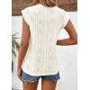imageSHEWIN Womens Summer Tops Casual Crewneck Cap Sleeve Shirts Lightweight Crochet Knit Texture Tank Top BlousesWhite