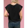 imageSHEWIN Womens Summer Tops Crewneck Short Sleeve T Shirts Casual Patchwork Hollow Out Loose Tank TopBlack