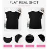 imageSHEWIN Womens Summer Tops Crewneck Short Sleeve T Shirts Casual Patchwork Hollow Out Loose Tank TopBlack
