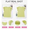 imageSHEWIN Womens Summer Tops Crewneck Short Sleeve T Shirts Casual Patchwork Hollow Out Loose Tank TopLight Green