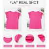 imageSHEWIN Womens Summer Tops Crewneck Short Sleeve T Shirts Casual Patchwork Hollow Out Loose Tank TopPink