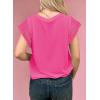 imageSHEWIN Womens Summer Tops Crewneck Short Sleeve T Shirts Casual Patchwork Hollow Out Loose Tank TopPink