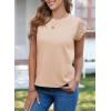 imageSHEWIN Womens Summer Tops Crewneck Short Sleeve T Shirts Casual Patchwork Hollow Out Loose Tank TopSmoke Gray