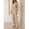 imageSHEWIN Lounge Sets for Women Casual 2 Piece Sweater Sets Loose Knit Womens Pajama SetsApricot