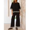 imageSHEWIN Lounge Sets for Women Casual 2 Piece Sweater Sets Loose Knit Womens Pajama SetsBlack