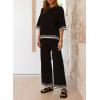 imageSHEWIN Lounge Sets for Women Casual 2 Piece Sweater Sets Loose Knit Womens Pajama SetsBlack