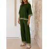 imageSHEWIN Lounge Sets for Women Casual 2 Piece Sweater Sets Loose Knit Womens Pajama SetsDark Green