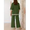 imageSHEWIN Lounge Sets for Women Casual 2 Piece Sweater Sets Loose Knit Womens Pajama SetsDark Green