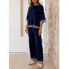 imageSHEWIN Lounge Sets for Women Casual 2 Piece Sweater Sets Loose Knit Womens Pajama SetsDirty Blue