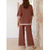 imageSHEWIN Lounge Sets for Women Casual 2 Piece Sweater Sets Loose Knit Womens Pajama SetsGold Flame