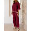 imageSHEWIN Lounge Sets for Women Casual 2 Piece Sweater Sets Loose Knit Womens Pajama SetsRed Dahlia