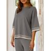 imageSHEWIN Lounge Sets for Women Casual 2 Piece Sweater Sets Loose Knit Womens Pajama SetsSleet Grey