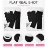 imageSHEWIN Womens 2 Piece Lounge Sets Casual Cap Sleeve Knit Sweater Top and Linen Pants Set Summer Outfits ClothesBlack