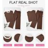 imageSHEWIN Womens 2 Piece Lounge Sets Casual Cap Sleeve Knit Sweater Top and Linen Pants Set Summer Outfits ClothesBrown