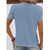 imageSHEWIN Womens Frenchy Summer Tops Crewneck Short Sleeve T Shirts Casual Waffle Knit Jacquard Blouses Top ShirtsBlue