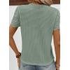 imageSHEWIN Womens Frenchy Summer Tops Crewneck Short Sleeve T Shirts Casual Waffle Knit Jacquard Blouses Top ShirtsGreen