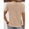 imageSHEWIN Womens Frenchy Summer Tops Crewneck Short Sleeve T Shirts Casual Waffle Knit Jacquard Blouses Top ShirtsKhaki