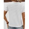 imageSHEWIN Womens Frenchy Summer Tops Crewneck Short Sleeve T Shirts Casual Waffle Knit Jacquard Blouses Top ShirtsWhite
