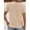 imageSHEWIN Womens Frenchy Summer Tops Crewneck Short Sleeve T Shirts Casual Waffle Knit Jacquard Blouses Top ShirtsApricot
