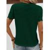imageSHEWIN Womens Frenchy Summer Tops Crewneck Short Sleeve T Shirts Casual Waffle Knit Jacquard Blouses Top ShirtsBlackish Green