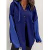 imageSHEWIN Oversized Sweatshirts for Women Loose Fit Casual Long Sleeve Button Hooded Sweatshirt Hoodie with PocketNavy Blue