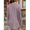 imageSHEWIN Womens Casual 34 Short Sleeve Open Front Lightweight Cable Knit Kimono Cardigan SweatersF Light Purple
