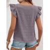 imageSHEWIN Womens Casual Summer Square Neck Tank Tops Sleeveless Ruffle Chiffon Blouses Top ShirtsLight Grey