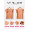 imageSHEWIN Womens Casual Summer Square Neck Tank Tops Sleeveless Ruffle Chiffon Blouses Top ShirtsOrange