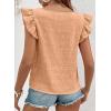 imageSHEWIN Womens Casual Summer Square Neck Tank Tops Sleeveless Ruffle Chiffon Blouses Top ShirtsOrange