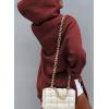 imageSHEWIN Womens Oversized Casual Pullover Long Sleeve Split Hem Drawstring Hoodies Dress With Kangaroo PocketB Red