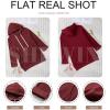 imageSHEWIN Womens Oversized Casual Pullover Long Sleeve Split Hem Drawstring Hoodies Dress With Kangaroo PocketB Red