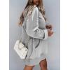 imageSHEWIN Womens Oversized Casual Pullover Long Sleeve Split Hem Drawstring Hoodies Dress With Kangaroo PocketD Gray