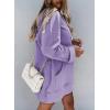 imageSHEWIN Womens Oversized Casual Pullover Long Sleeve Split Hem Drawstring Hoodies Dress With Kangaroo PocketE Purple