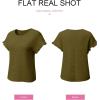 imageSHEWIN Womens Summer Tops Crewneck Short Sleeve T Shirts Casual Textured Work Shirt Loose BlousesArmy Green