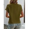 imageSHEWIN Womens Summer Tops Crewneck Short Sleeve T Shirts Casual Textured Work Shirt Loose BlousesArmy Green