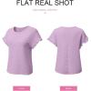 imageSHEWIN Womens Summer Tops Crewneck Short Sleeve T Shirts Casual Textured Work Shirt Loose BlousesPurple
