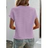 imageSHEWIN Womens Summer Tops Crewneck Short Sleeve T Shirts Casual Textured Work Shirt Loose BlousesPurple