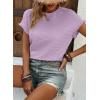 imageSHEWIN Womens Summer Tops Crewneck Short Sleeve T Shirts Casual Textured Work Shirt Loose BlousesPurple