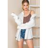 imageSHEWIN Oversized Sweatshirt for Women Loose Fit Casual Long Sleeve Button Hooded Sweatshirts Hoodies with PocketA Gray