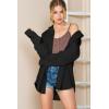 imageSHEWIN Oversized Sweatshirt for Women Loose Fit Casual Long Sleeve Button Hooded Sweatshirts Hoodies with PocketBlack