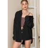 imageSHEWIN Oversized Sweatshirt for Women Loose Fit Casual Long Sleeve Button Hooded Sweatshirts Hoodies with PocketBlack