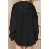 imageSHEWIN Oversized Sweatshirt for Women Loose Fit Casual Long Sleeve Button Hooded Sweatshirts Hoodies with PocketBlack