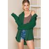 imageSHEWIN Oversized Sweatshirt for Women Loose Fit Casual Long Sleeve Button Hooded Sweatshirts Hoodies with PocketBlackish Green