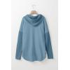 imageSHEWIN Oversized Sweatshirt for Women Loose Fit Casual Long Sleeve Button Hooded Sweatshirts Hoodies with PocketBlue